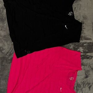Nike Black and Pink Tank Tops